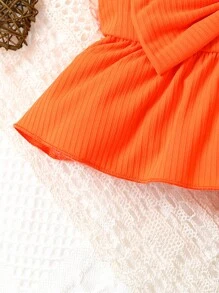 嬰兒女孩蝴蝶結前繫背心上衣和喇叭褲 - 彩色 - 查看 5