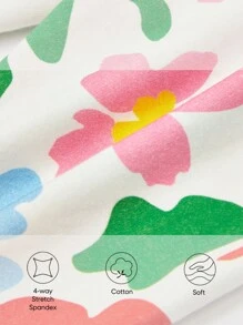 SHEIN 女嬰2入組印花緊身打底褲 - 彩色 - 查看 10