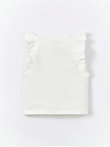 SHEIN 嬰兒字母圖案荷葉邊上衣和愛心圖案緊身打底褲 - 彩色 - 查看 2