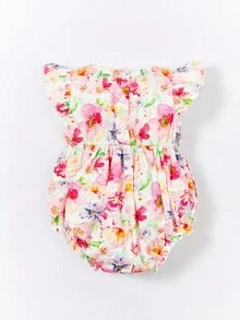 SHEIN 嬰兒印花荷葉邊連體衣 - 彩色 - 查看 2