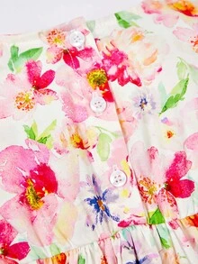 SHEIN 嬰兒印花荷葉邊連體衣 - 彩色 - 查看 3