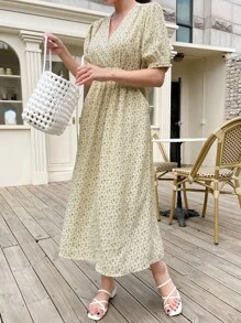 DAZY 碎花泡泡袖連衣裙 - 彩色 - 查看 5