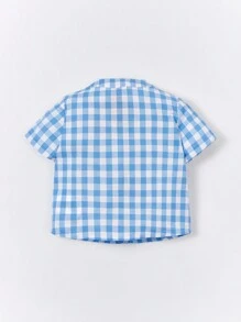 Cozy Pixies Baby Boy Gingham Print Shirt & Shorts - Multicolor - View 2
