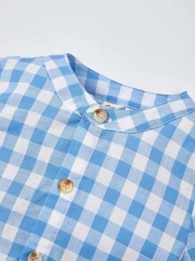 Cozy Pixies Baby Boy Gingham Print Shirt & Shorts - Multicolor - View 6