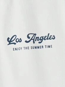 Manfinity VCAY Bộ hai mảnh Nam Dây kéo Túi Nhiệt đới Slogan Giải trí - Màu xanh hải quân - Xem 3