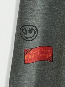 Manfinity EMRG Áo thun nam Slogan Giải trí - Xám - Xem 4