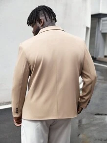 EASEVO Áo cộc tay Nam Nút màu trơn Công việc - Màu Khaki - Xem 2