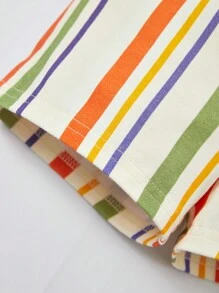 Cozy Pixies 嬰兒男寶寶條紋短袖連 polo 領恤衫和短褲套裝 - 彩色 - 查看 10