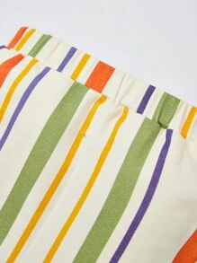 Cozy Pixies 嬰兒男寶寶條紋短袖連 polo 領恤衫和短褲套裝 - 彩色 - 查看 5