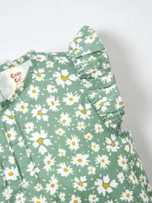 SHEIN Kombinezony niemowlęce Zmarszczony Ditsy floral