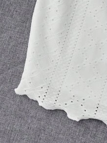 SHEIN Teen Girls Tie Front Ruched Bust Schiffy Cami Dress - White - View 4