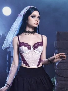 ROMWE Goth Ren tương phản Cami ngọn - Nhiều màu - Xem 1