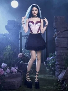 ROMWE Goth Ren tương phản Cami ngọn - Nhiều màu - Xem 2