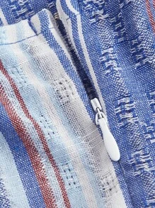 SHEIN MOD Striped Ruched Bust Ruffle Hem Cami Dress,Pastel Dresses For Women - Multicolor - View 3