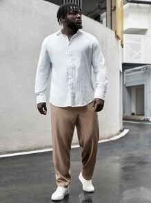 EASEVO 男士素色斜口袋西裝褲 - 摩卡棕 - 查看 5