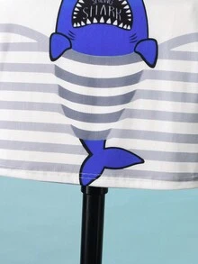 SHEIN Xe tăng cho bé trai Hoạt hình Sọc Giải trí - trắng - Xem 6