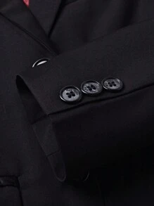 Tween Boy Single Breasted Blazer & Trousers - Black - View 7