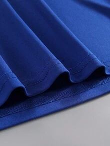 SHEIN LUNE 大碼考拉印花T恤 - 寶藍色 - 查看 3