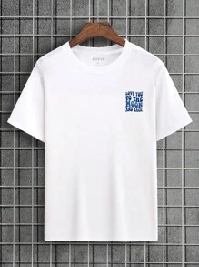 Manfinity Dauomo Nam Đồ họa Khẩu hiệu Áo thun - trắng - Xem 2