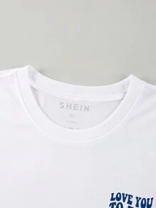 Manfinity Dauomo Nam Đồ họa Khẩu hiệu Áo thun - trắng - Xem 3