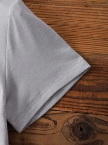 SHEIN LUNE 天使和字母圖案T恤 - 淺灰色 - 查看 4