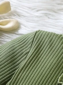 女嬰印花荷葉邊洋裝＆ 頭巾