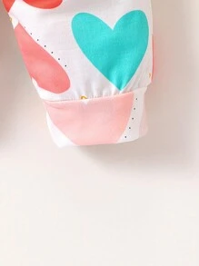 Baby Mädchen-Jumpsuit mit Rüschenbesatz und Herzmuster für Mädchen