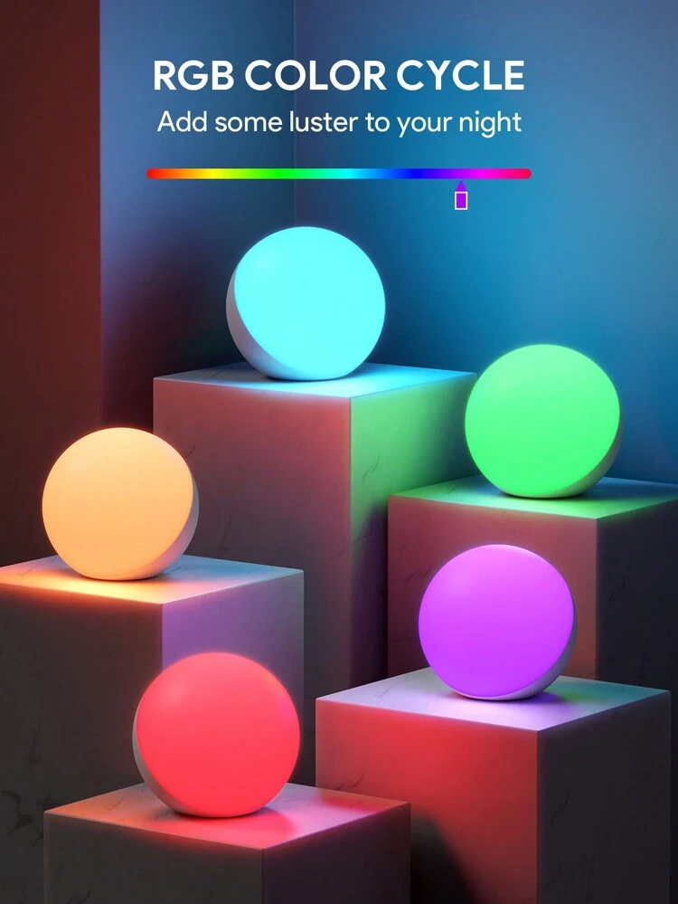 JMMO LED Light,Touch Night Light RGB Color Changing Table Lamp,Dimmable Globe Lamp,Touch Control & 4 Lighting Modes For Bedroom,Room Decor Near Bed,Vanity Light,Fairy Light - EU Plug