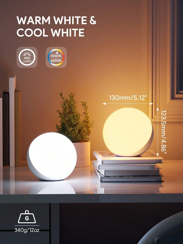 JMMO LED Light,Touch Night Light RGB Color Changing Table Lamp,Dimmable Globe Lamp,Touch Control & 4 Lighting Modes For Bedroom,Room Decor Near Bed,Vanity Light,Fairy Light - EU Plug