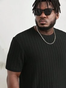 EASEVO 男士素色T恤和短褲 - 黑色 - 查看 5