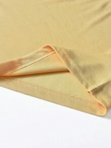 ROMWE MEN Street Life 男士標語圖案T恤 - 卡其色 - 查看 4