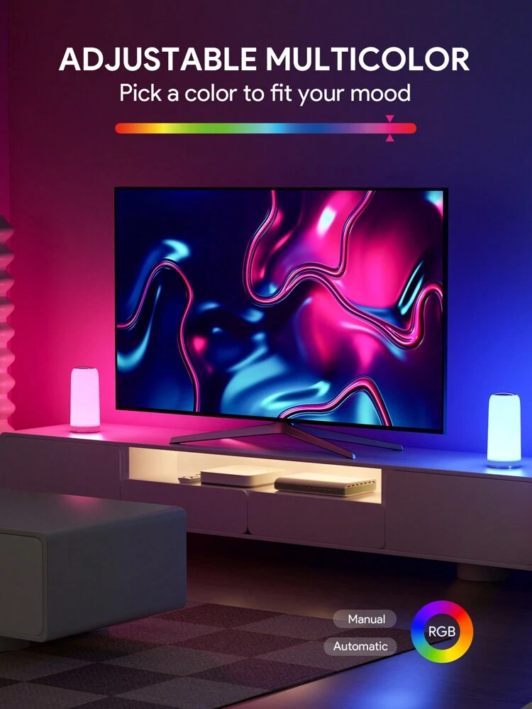 JMMO LED Light,RGB Touch-Sensitive Table Lamp,Smooth Touch Control,RGB Display & Lighting Memory For Bedrooms Living Room Portable Table Bedside Lamps,Room Decor Near Bed,Vanity Light,Fairy Light - UK Plug