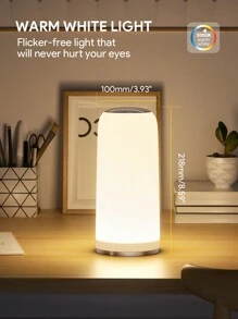 JMMO LED Light,RGB Touch-Sensitive Table Lamp,Smooth Touch Control,RGB Display & Lighting Memory For Bedrooms Living Room Portable Table Bedside Lamps,Room Decor Near Bed,Vanity Light,Fairy Light - UK Plug - White - View 4