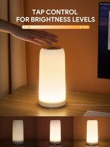 JMMO LED Light,RGB Touch-Sensitive Table Lamp,Smooth Touch Control,RGB Display & Lighting Memory For Bedrooms Living Room Portable Table Bedside Lamps,Room Decor Near Bed,Vanity Light,Fairy Light - UK Plug - White - View 3