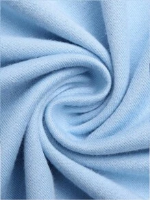 ROMWE MEN Street Life 男士花卉骷髅与标语图案T恤，学校风，2000年代风格 - 淺藍色 - 查看 3