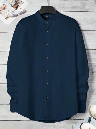 GENTILAND 宽松版型男士纯棉纽扣衬衫