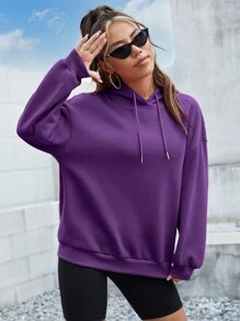 Muchica Quần áo thể thao nữ Dây kéo Slogan Giải trí - Màu tím - Xem 6