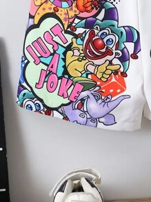 SHEIN 小男童卡通圖案短褲 - 白色 - 查看 6