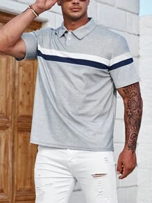 Manfinity Homme Đàn ông cộng Khối màu Áo polo - Xám - Xem 5