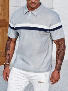 Manfinity Homme Đàn ông cộng Khối màu Áo polo - Xám - Xem 6