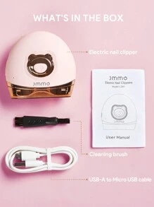 JMMO 自动电动指甲刀，安全指甲刀，锉刀充电式指甲修剪器，适合护理人员、老年人、成人、儿童圣诞礼物，秋冬必备品 - 粉色 - 查看 5