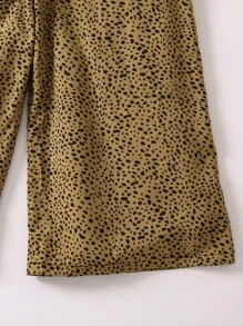 SHEIN 女小童斑點印花腰帶連身褲 - 彩色 - 查看 3