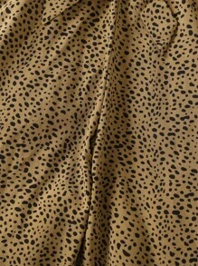 SHEIN 女小童斑點印花腰帶連身褲 - 彩色 - 查看 5