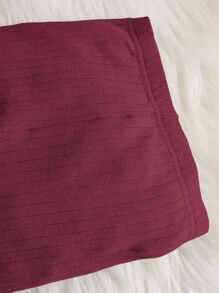 SHEIN 嬰兒女童高領肋針針織t恤和緊身褲 - 酒紅色 - 查看 4