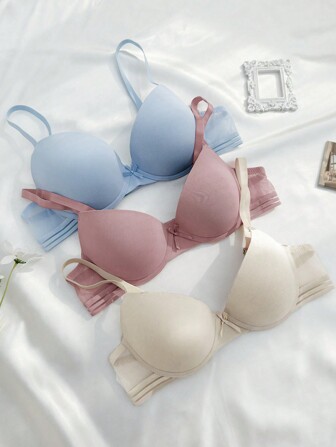 3入組素色鋼圈文胸