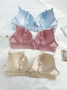 3入組素色鋼圈文胸 - 彩色 - 查看 2