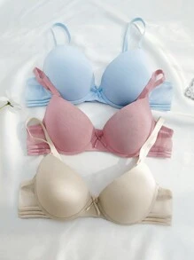 3入組素色鋼圈文胸 - 彩色 - 查看 7