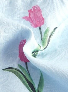 SHEIN MOD Floral Print Tie Shoulder Cami Top - Baby Blue - View 3