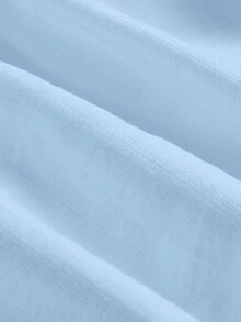 SHEIN MOD Hơn Lace lên phía trước Xù Hoa Sen Váy Dây - Màu xanh nhạt - Xem 3