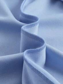 SHEIN MOD 素色繞頸連衣裙 - 淺藍色 - 查看 3